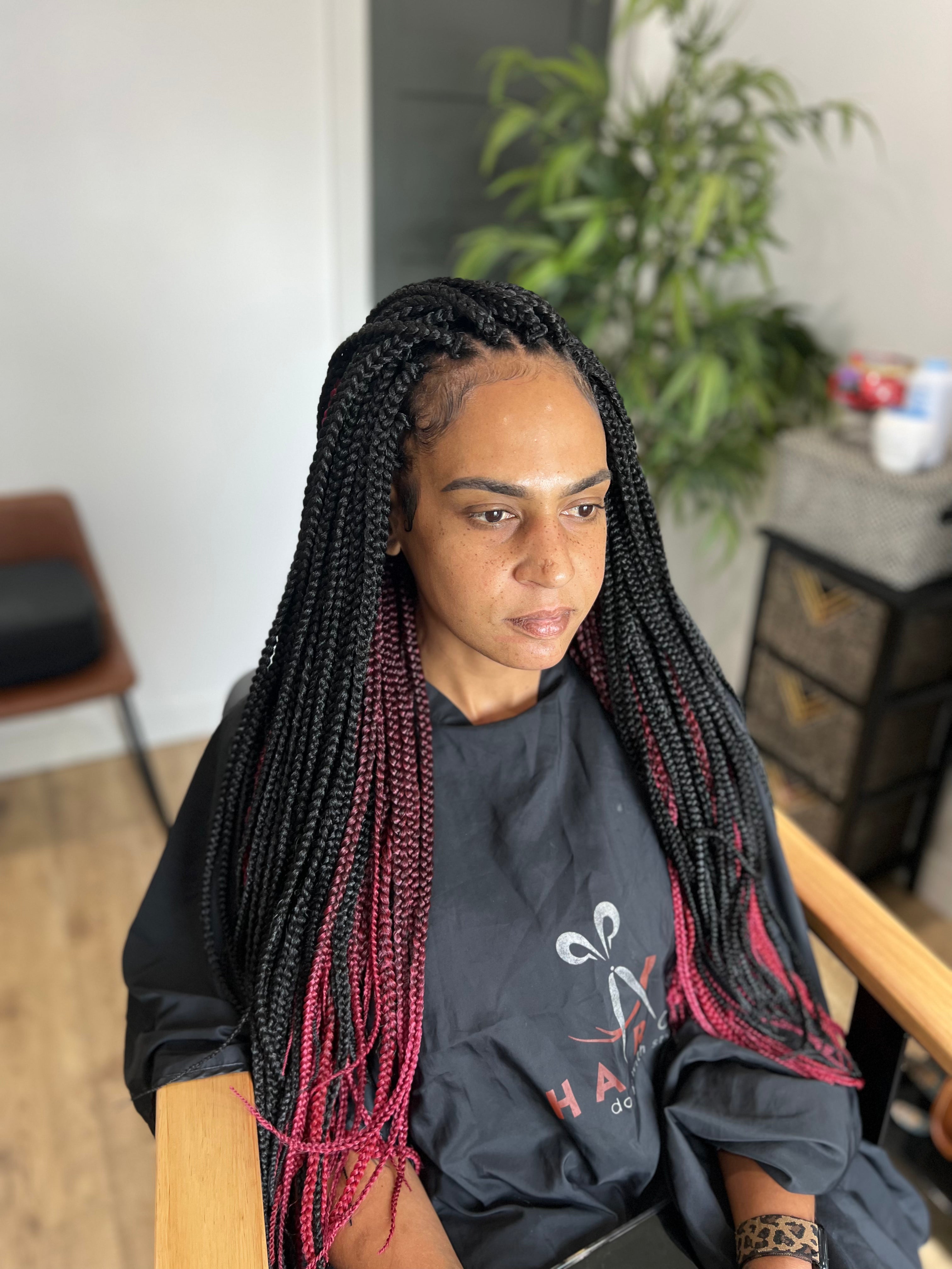 Lace frontal Fulani braids 30 inch braiding with hands.